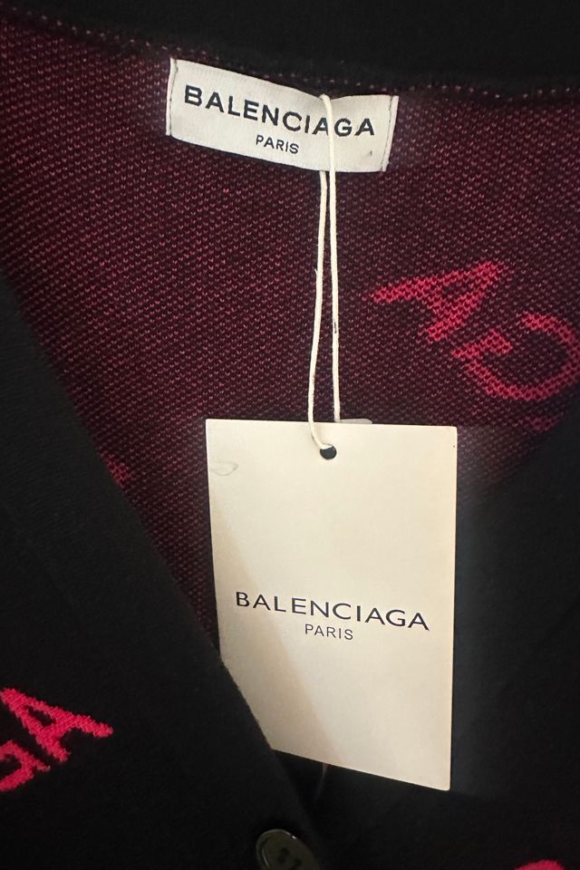 Balenciaga Black & Pink Logo Cardigan Selected by The Curatorial Dept. #3