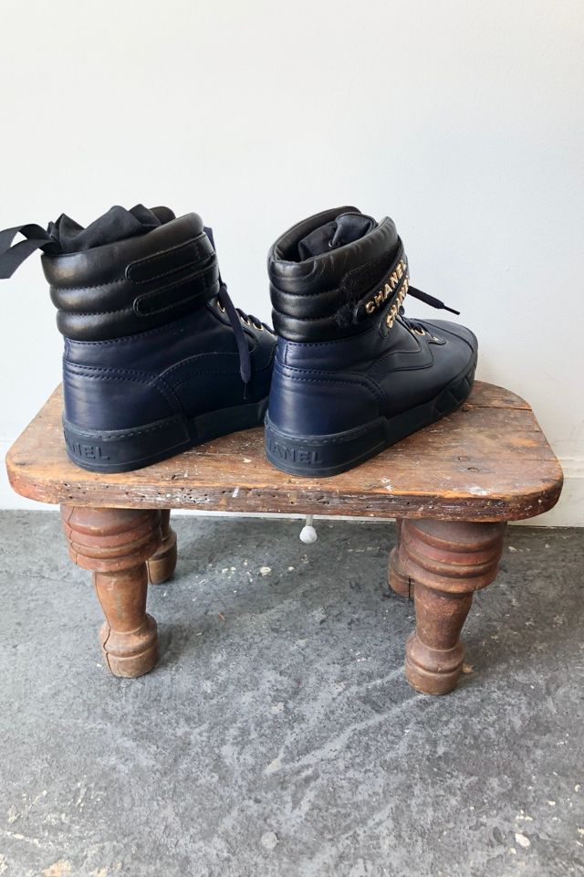 Authentic Chanel Navy High Tops Selected by The Curatorial Dept. #1