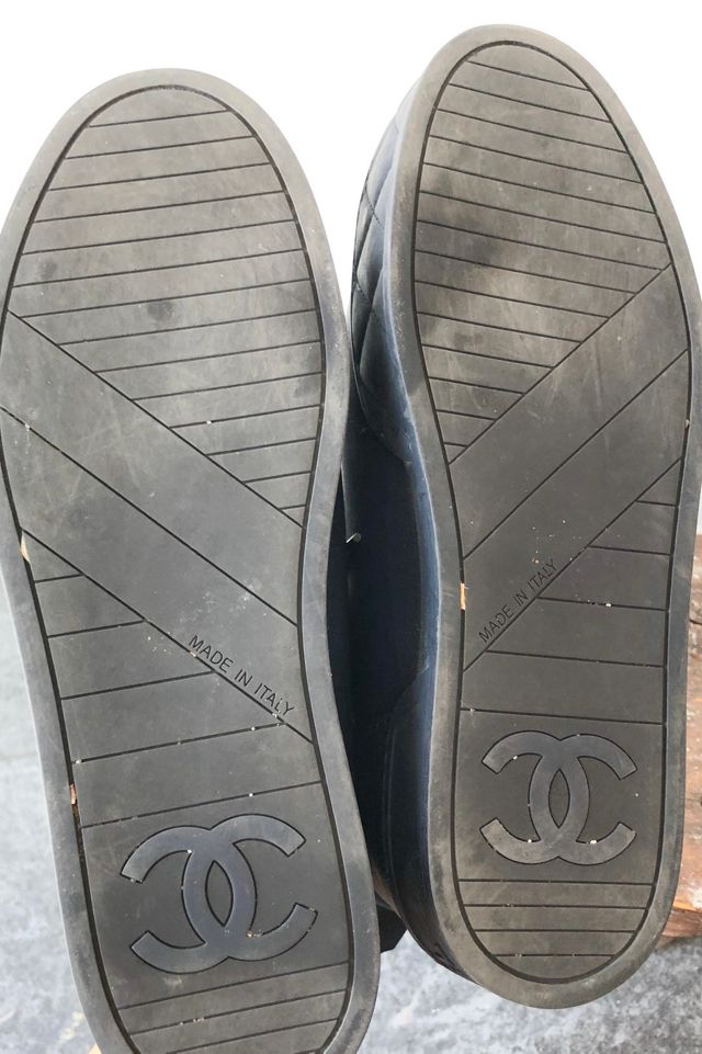 Authentic Chanel Navy High Tops Selected by The Curatorial Dept. #3