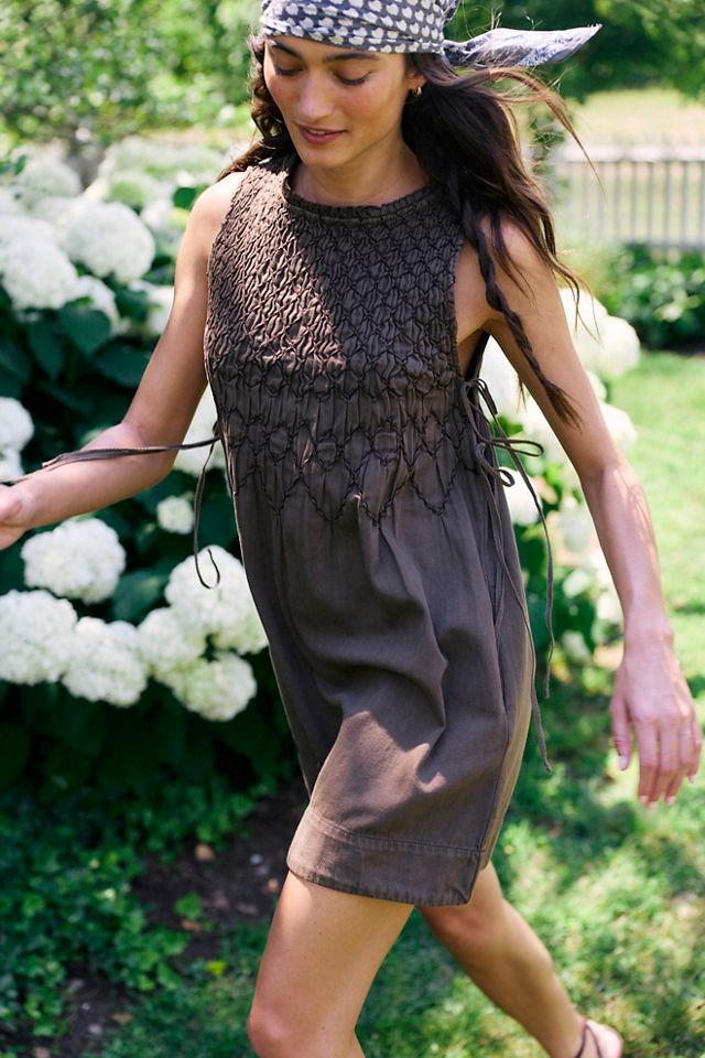 Maisie Smocked Denim Mini Dress #3