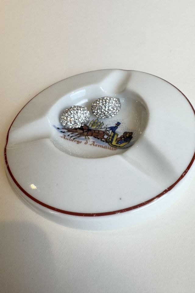 Vintage 1950s Auberge d’Armaille French Porcelain Ashtray selected by Stagecoach Home Design LLC #2