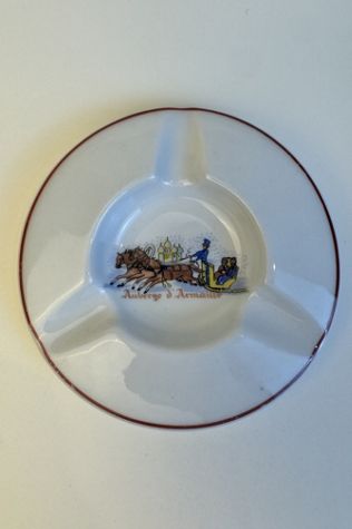 Vintage 1950s Auberge d’Armaille French Porcelain Ashtray selected by Stagecoach Home Design LLC