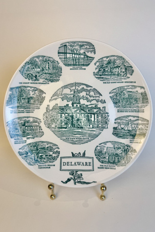 Vintage Delaware Souvenir Collector Plate selected by Stagecoach Home Design LLC