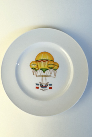 Vintage Globo Francés (1824) Hot Air Balloon Porcelain Plate selected by Stagecoach Home Design LLC