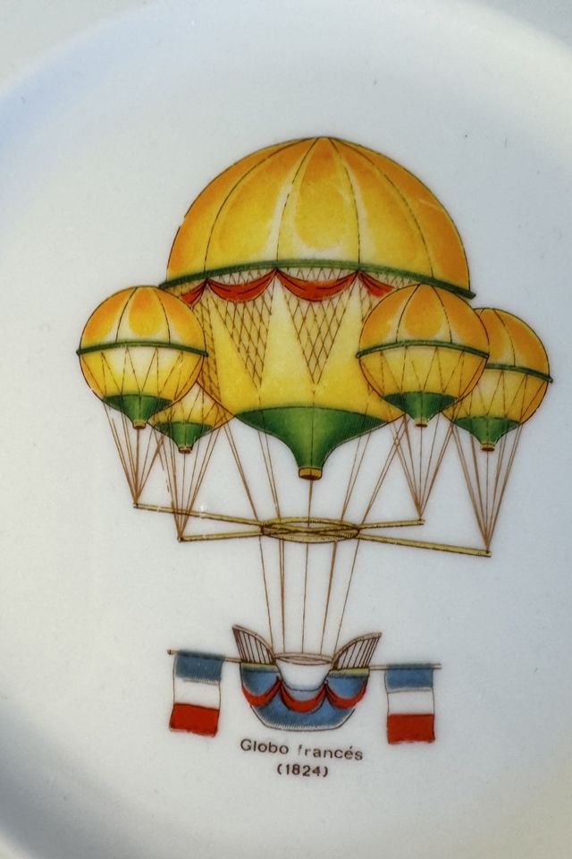 Vintage Globo Francés (1824) Hot Air Balloon Porcelain Plate selected by Stagecoach Home Design LLC #2