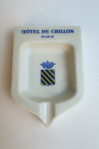 Vintage Hôtel de Crillon Paris Opalex Ashtray selected by Stagecoach Home Design LLC