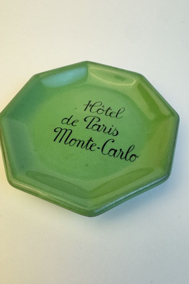 Vintage Hôtel de Paris Monte-Carlo Green Octagonal Ceramic Dish selected by Stagecoach Home Design LLC #1