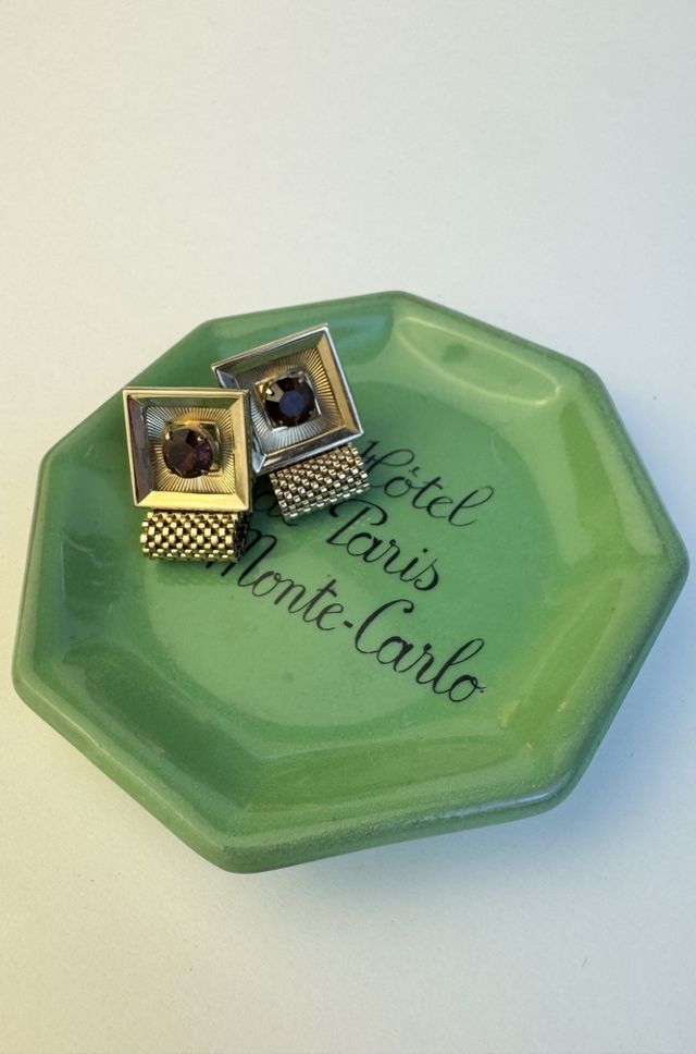 Vintage Hôtel de Paris Monte-Carlo Green Octagonal Ceramic Dish selected by Stagecoach Home Design LLC #2