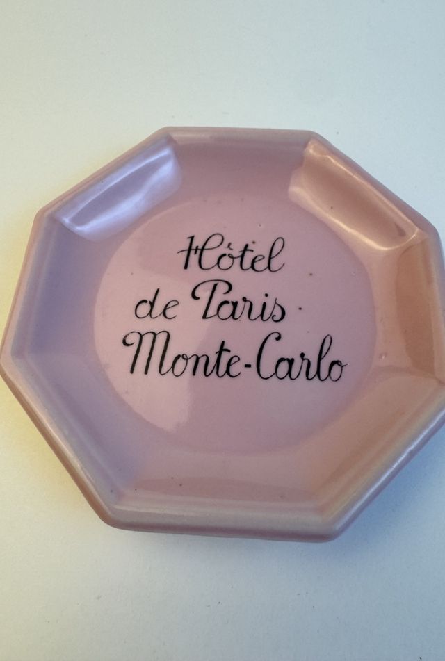 Vintage Hôtel de Paris Monte-Carlo Pink Octagonal Ceramic Dish selected by Stagecoach Home Design LLC #1