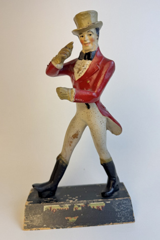 Vintage Johnnie Walker “Striding Man” Advertising Statue selected by Stagecoach Home Design LLC