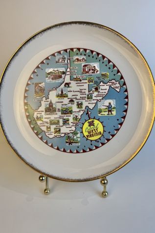 Vintage “Colorful West Virginia” Souvenir Plate selected by Stagecoach Home Design LLC