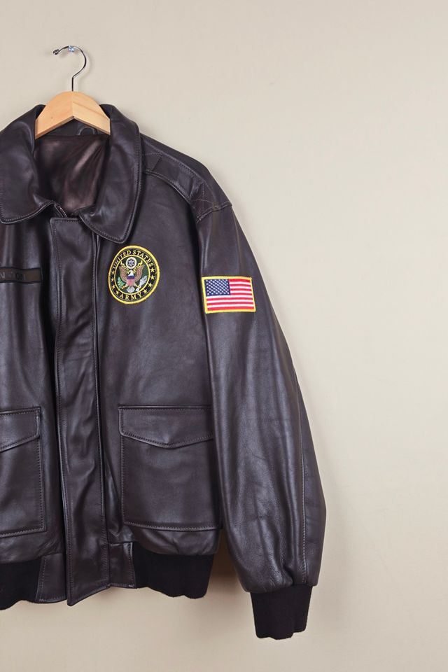 Vintage US Army Brown Leather Jacket (White House Issued) Selected By The Igala NYC #1