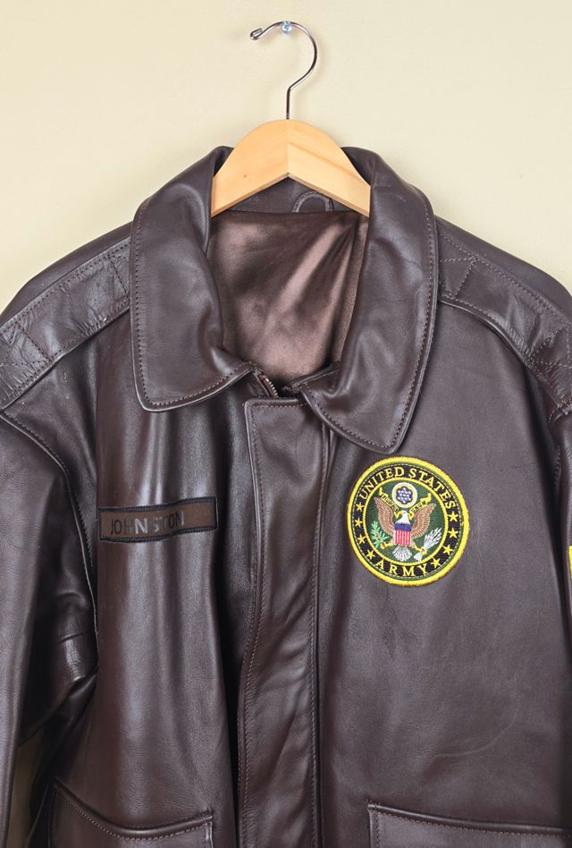 Vintage US Army Brown Leather Jacket (White House Issued) Selected By The Igala NYC #2