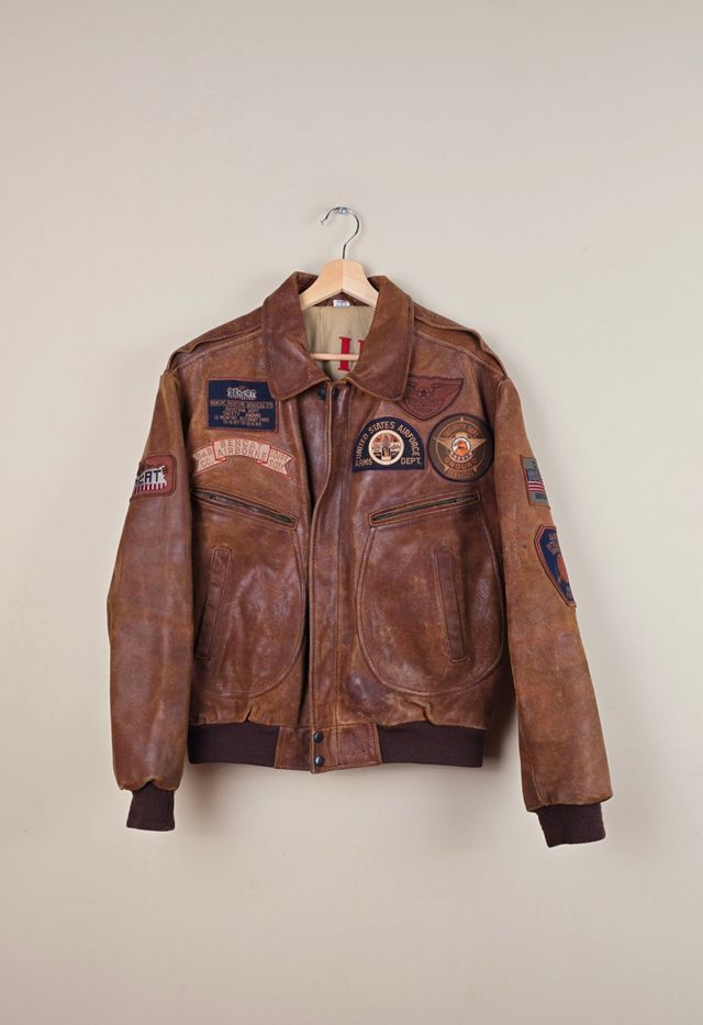 Vintage US Airforce Brown Leather Jacket Selected By The Igala NYC #1