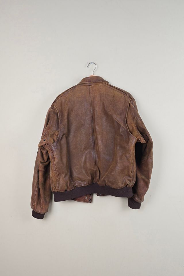 Vintage US Airforce Brown Leather Jacket Selected By The Igala NYC #3