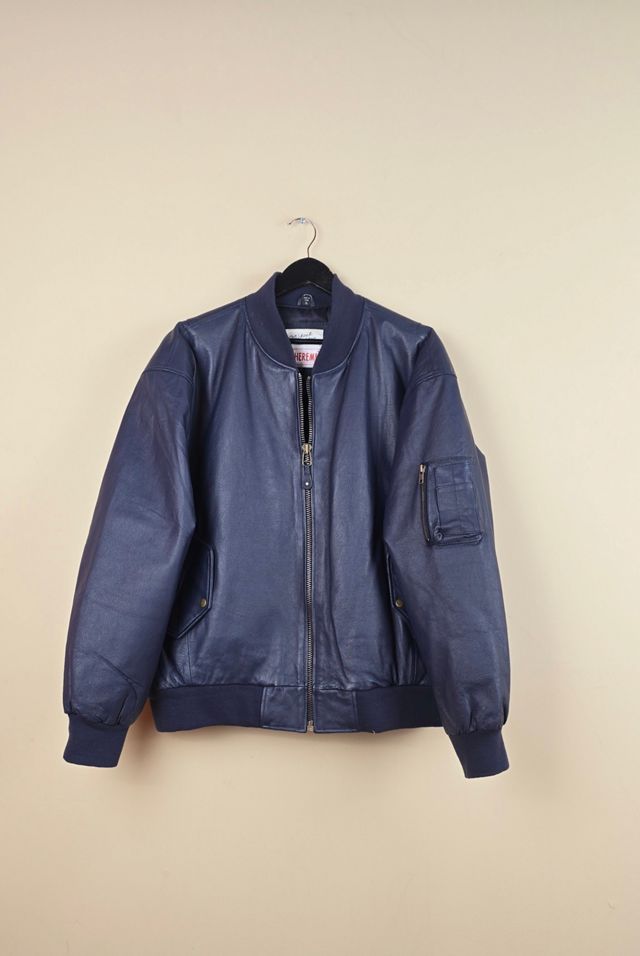Vintage Michael Hoban US Navy Blue Leather Jacket Selected By The Igala NYC #1