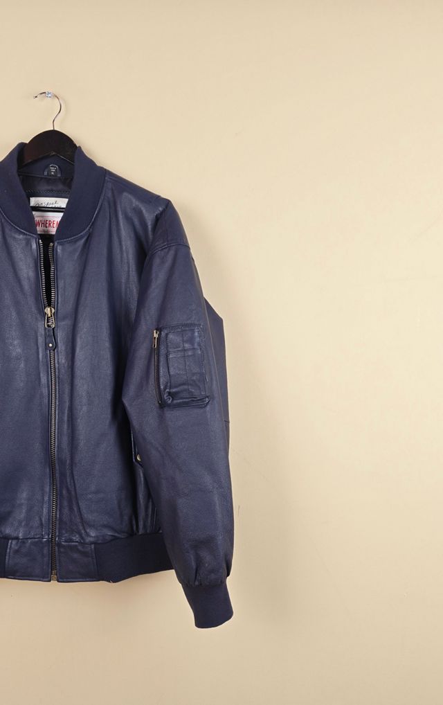 Vintage Michael Hoban US Navy Blue Leather Jacket Selected By The Igala NYC #2