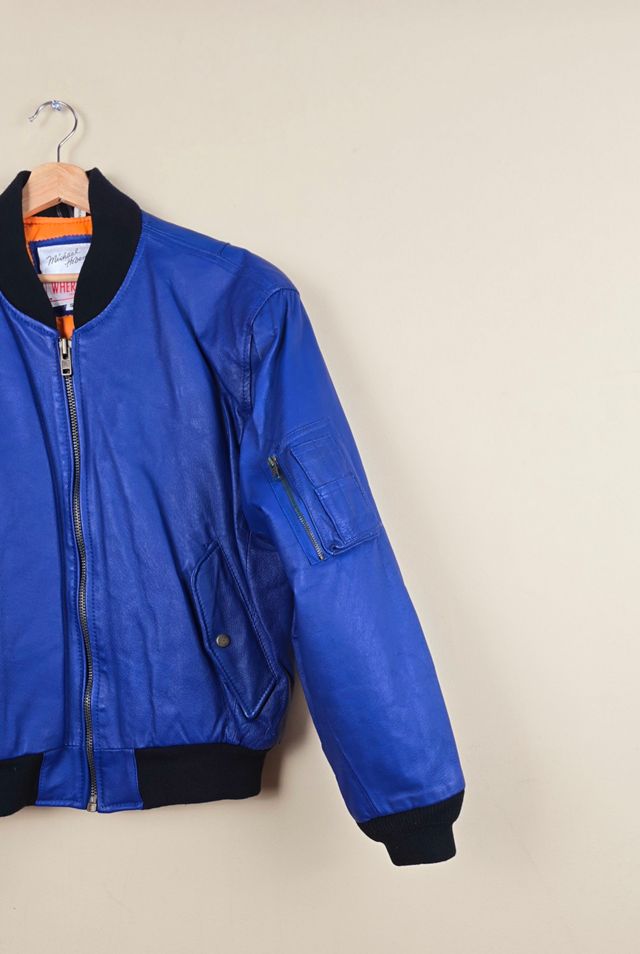 Vintage Michael Hoban US Airforce Blue Leather Jacket Selected By The Igala NYC #2