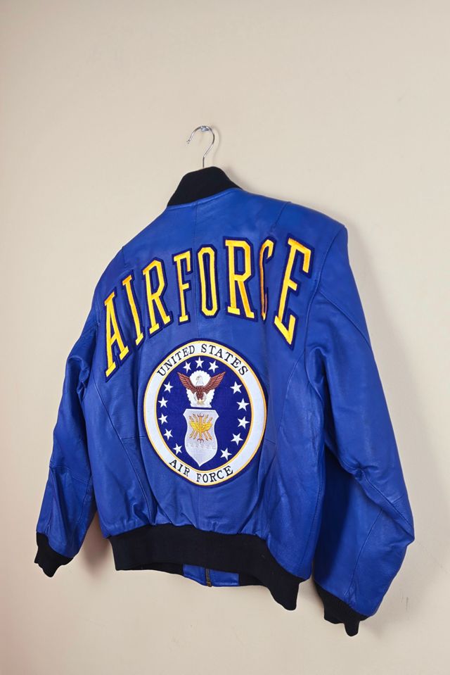 Vintage Michael Hoban US Airforce Blue Leather Jacket Selected By The Igala NYC #3