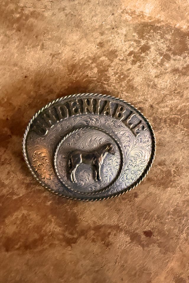 Vintage Undeniable Sterling Silver Belt Buckle by Lauren Owen of Texas #1