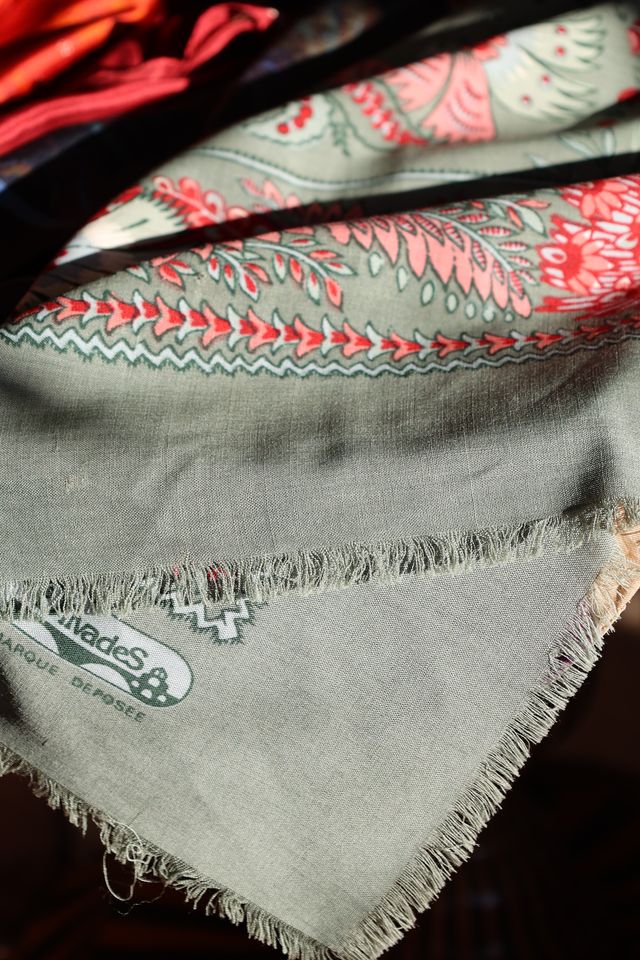 Vintage 1970s Les Olivades Wool Shawl by Lauren Owen of Texas #1