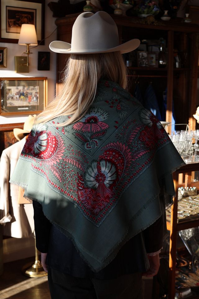 Vintage 1970s Les Olivades Wool Shawl by Lauren Owen of Texas #2