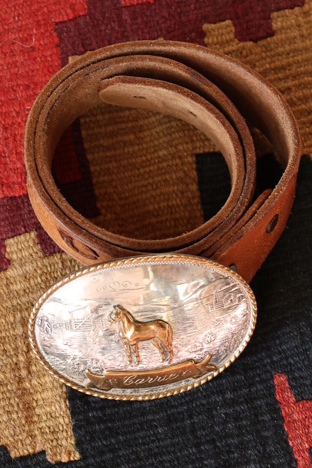 Vintage 'Carrie' Buckle & Tooled Belt Set by Lauren Owen of Texas #1