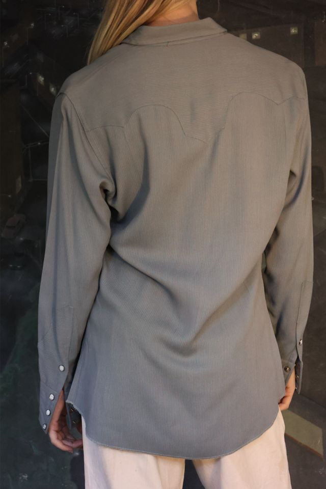 Vintage 1950s Blue Gabardine Pearl Snap Shirt by Lauren Owen of Texas #2