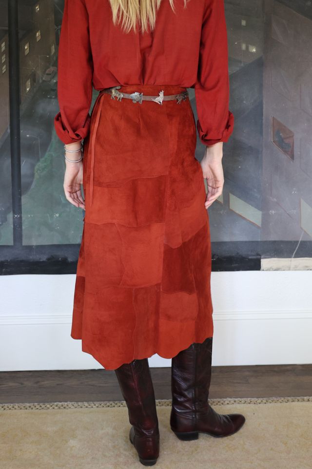 Vintage 1980s Suede Fringe Wrap Skirt by Lauren Owen of Texas #2