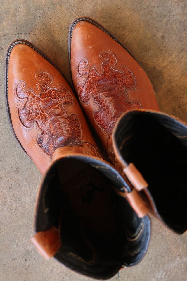 Vintage J Chisholm Alligator Inlay Cowboy Boots by Lauren Owen of Texas #1