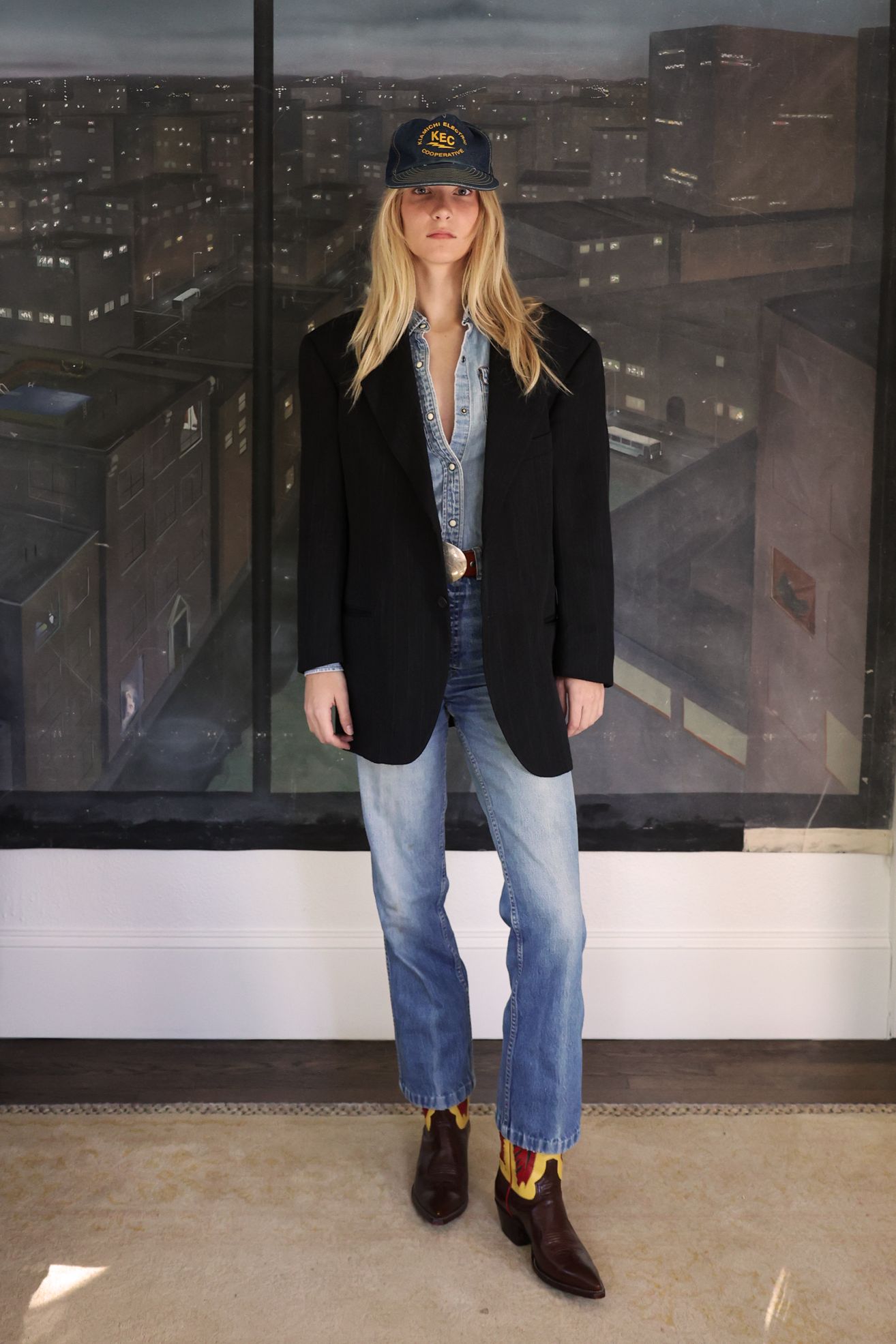 Vintage 1980s Giorgio Armani Pinstripe Wool Blazer by Lauren Owen of Texas