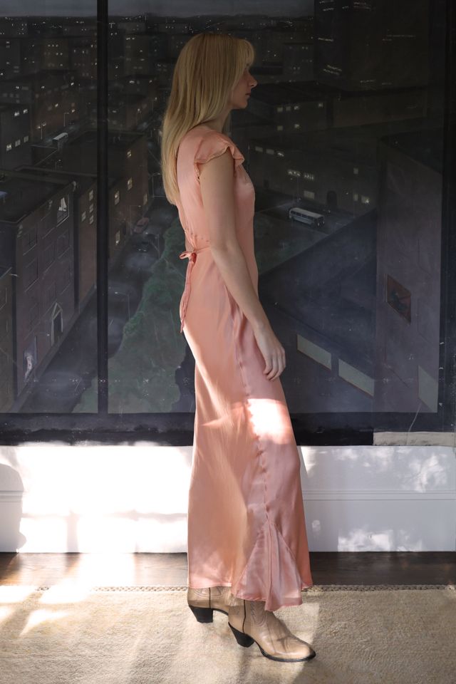 Vintage 1930s Peach Satin Slip Dress by Lauren Owen of Texas #2