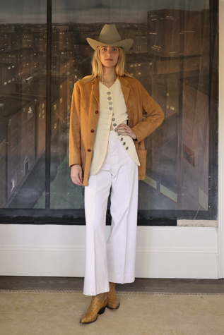 Vintage 1950s Suede Western Yoke Jacket by Lauren Owen of Texas