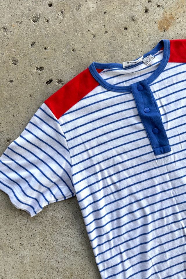 Vintage 1980s Striped Henley Tee Selected by Cherry #1