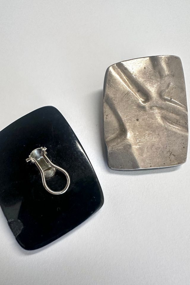 Vintage 1980s Brutalist Clip On Earrings Selected by Cherry #1