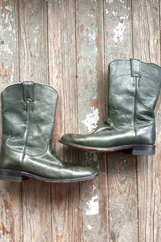 Vintage 1970s Dark Green Justin Boots Selected by Cherry