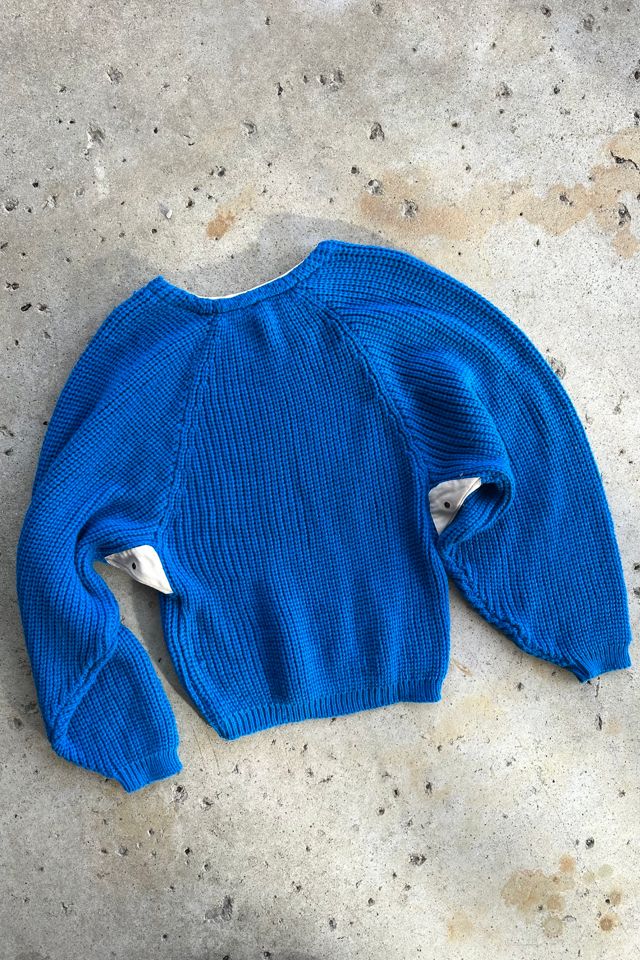 Vintage 1980s Deadstock Cobalt Blue Chunky Sweater Selected by Cherry #2