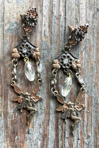 Vintage 1970s Goddess Butterfly Earrings Selected by Cherry