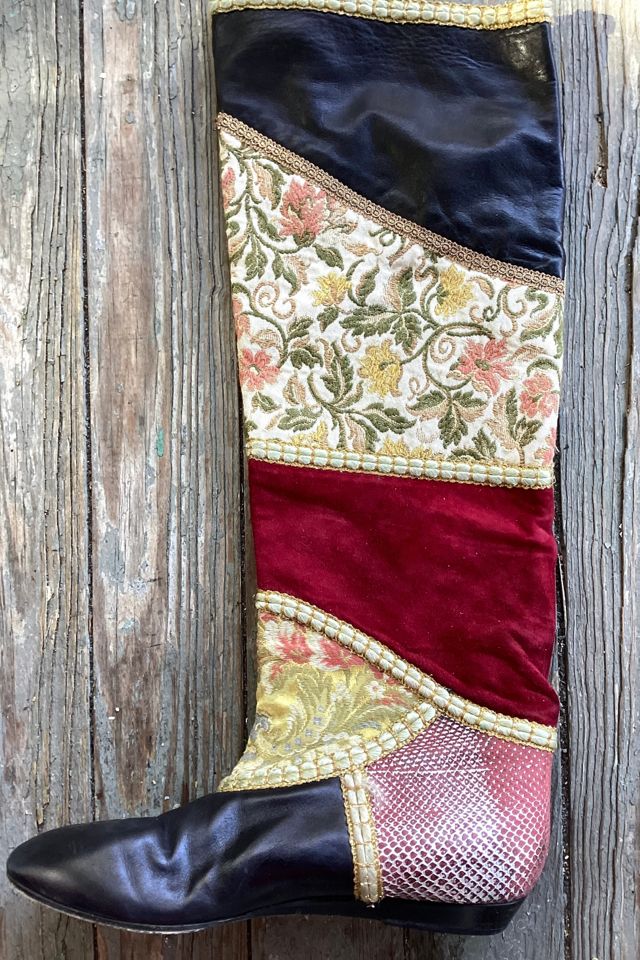 Vintage 1980s Patchwork Tapestry Boots Selected by Cherry #1