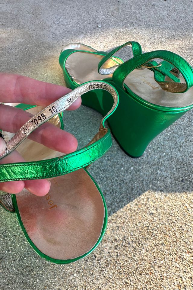 Vintage Deadstock 1970s Green Metallic Platforms Selected by Cherry #3