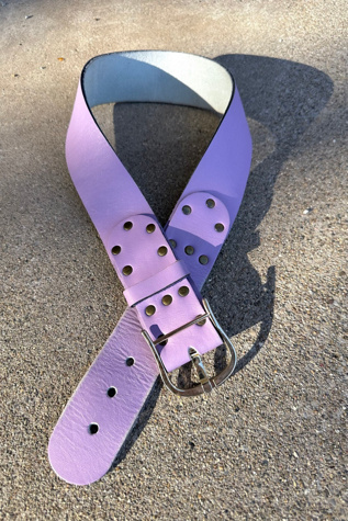 Vintage Lavender Wide Leather Belt Selected by Cherry