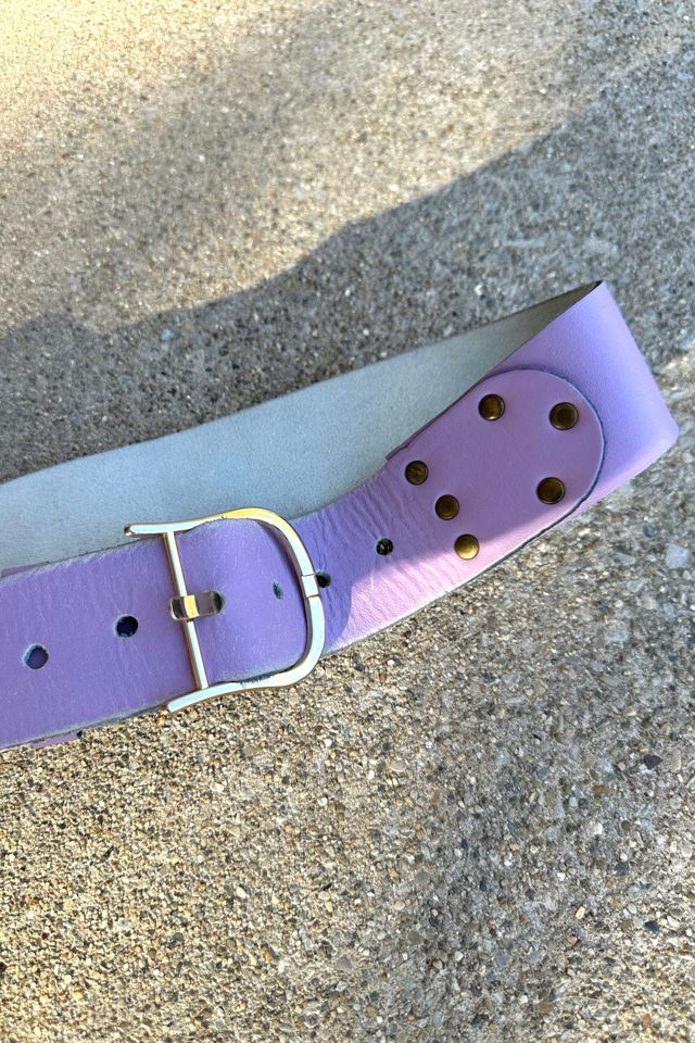 Vintage Lavender Wide Leather Belt Selected by Cherry #1