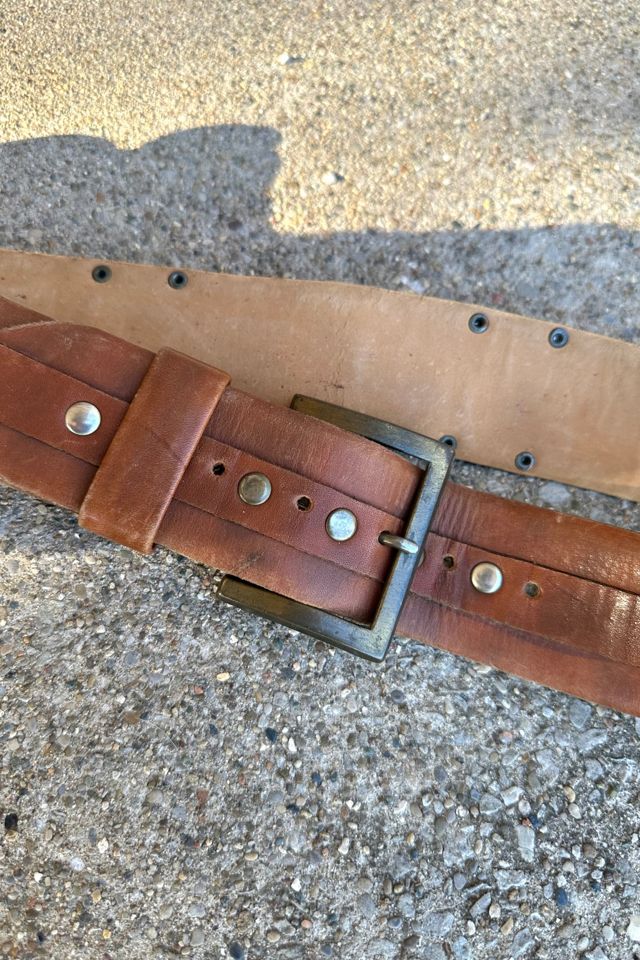 Vintage 1970s Studded Wide Leather Belt Selected by Cherry #1
