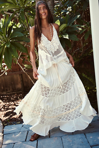 Swept Away Maxi Skirt by free-est at Free People in White, Size: XS