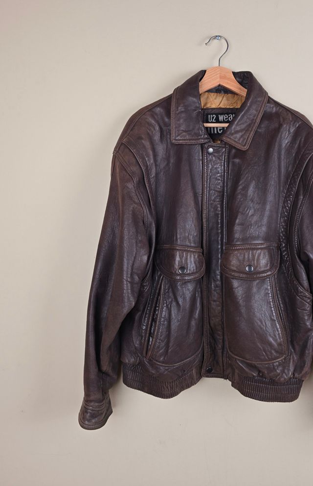 Vintage Classic Brown Leather Jacket Selected By The Igala NYC #1
