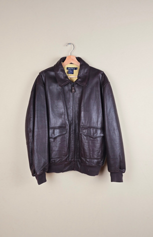Vintage Nautica Brown Leather Jacket Selected By The Igala NYC