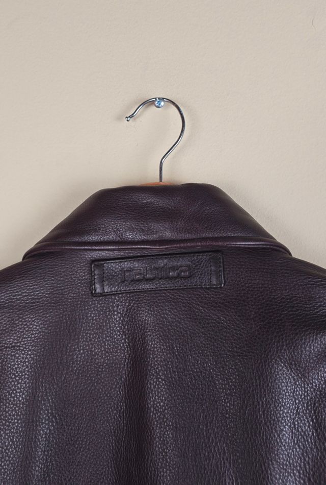 Vintage Nautica Brown Leather Jacket Selected By The Igala NYC #3