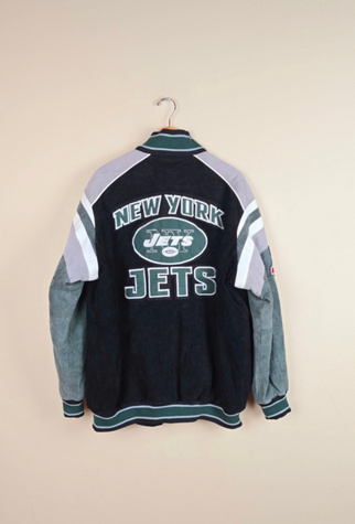 Vintage NY Jets NFL Suede Leather Jacket Selected By The Igala NYC
