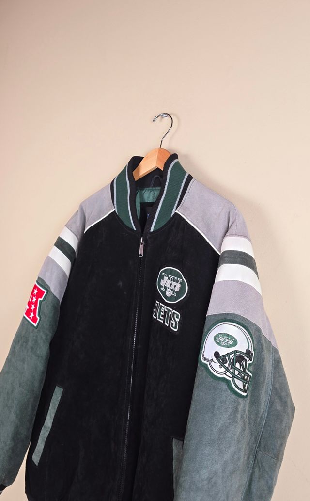 Vintage NY Jets NFL Suede Leather Jacket Selected By The Igala NYC #2