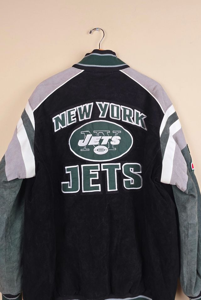 Vintage NY Jets NFL Suede Leather Jacket Selected By The Igala NYC #3